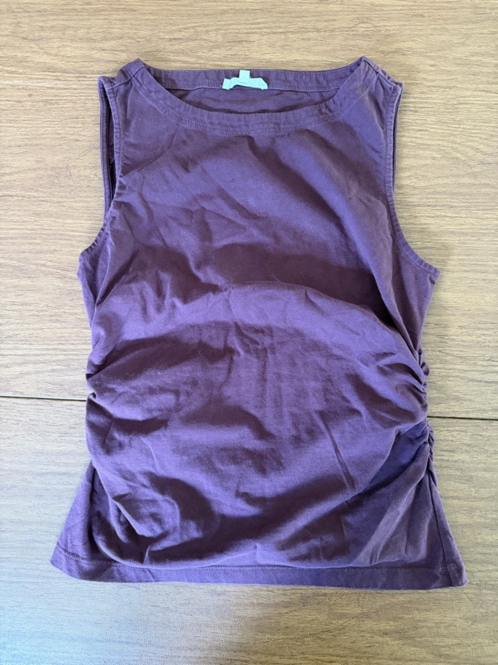 Madewell Plum Ruched Side Sleeveless Tank